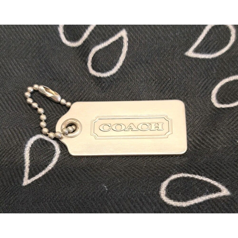 COACH Silver Tone Metal Hang Tag Charm Key Chain 3